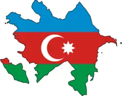 Flag Map of Azerbaijan
