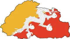 Flag Map of Bhutan