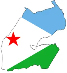 Flag Map of Djibouti