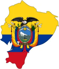 Flag Map of Ecuador