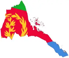 Flag Map of Eritrea