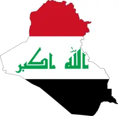Flag Map of Iraq