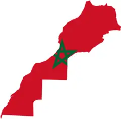 Flag Map of Morocco