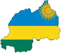 Flag Map of Rwanda