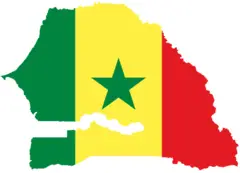 Flag Map of Senegal