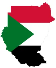 Flag Map of Sudan