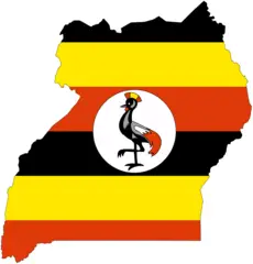 Flag Map of Uganda