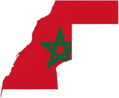 Flag Morocco Map of Western Sahara