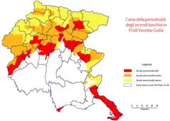 Forest Fires Map of Friuli Venezia Giulia
