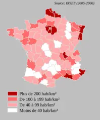 France Departments With Population Density