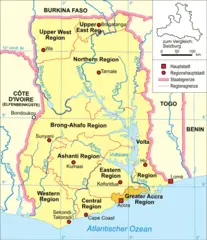 Ghana Karte Politisch Greater Accra