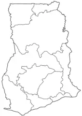 Ghana Regions Blank