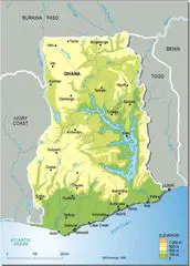 Ghana Topographic Map