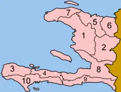 Haiti Departments Numbered