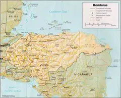 Honduras Physical Map 2