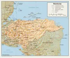 Honduras Relief Map