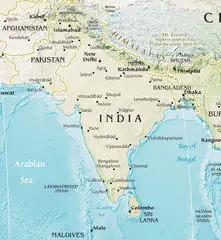India Pakistan Physical Map