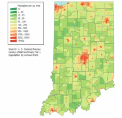 Indiana Population Map