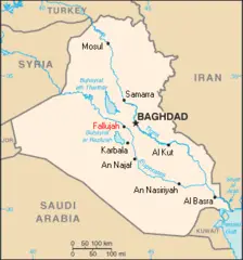 Iraq Map Fallujah