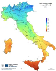 Irradiation Map Italy