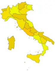 Italy Regions Blank Map