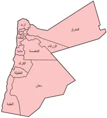 Jordan Governorates Arabic