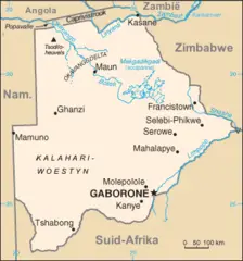 Kaart Botswana