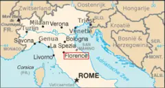 Kaart Italie Florence Reduced