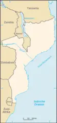 Kaart Mozambique Blank