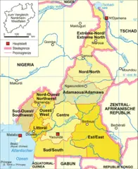 Kamerun Karte Politisch