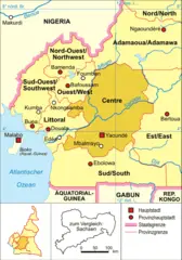 Kamerun Karte Politisch Centre