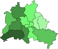 Karte  Abgeordnetenhauswahl Berlin  Wahlbeteiligung 2006