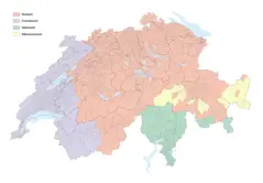 Karte Schweizer Sprachgebiete 2008