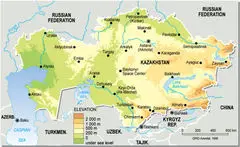 Kazakhstan Topographic Map