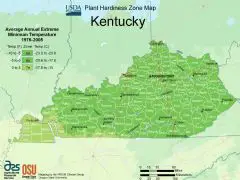 Kentucky Plant Hardiness Zone Map
