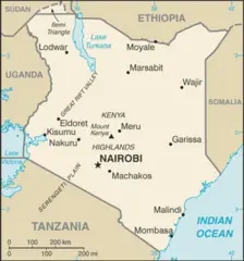 Kenya Cia Wfb Map