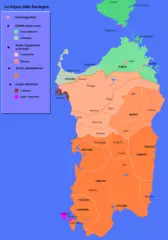 Languages Map of Sardinia