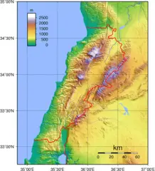 Lebanon Topography