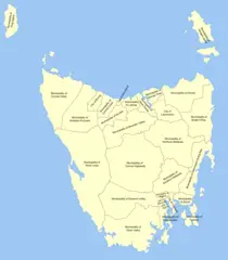 Local Government Map of Tasmania
