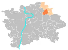 Location Map Municipal District Prague  Praha 19 Kbely