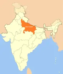 Location Map of Uttar Pradesh
