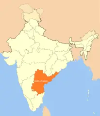 Location of Andhra Pradesh