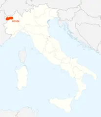 Location of Aosta Map