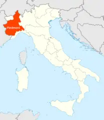 Location of Piedmont Map