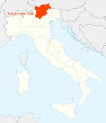 Location of Trentino Alto Adige Map