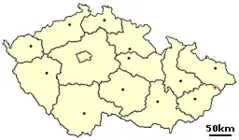 Location of Czech City Roznov Pod Radhostem