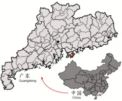 Location of Hongkong By Guangdong (china)