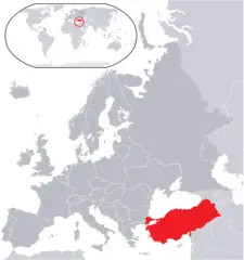 Location of the Republic of Turkey