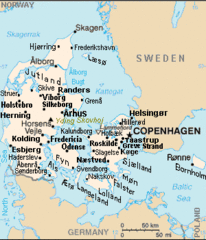 Map Denmark Cia Extended