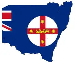 Map Flag of New South Wales